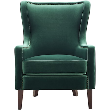 Velvet Accent Chair w/ Nailhead Trim