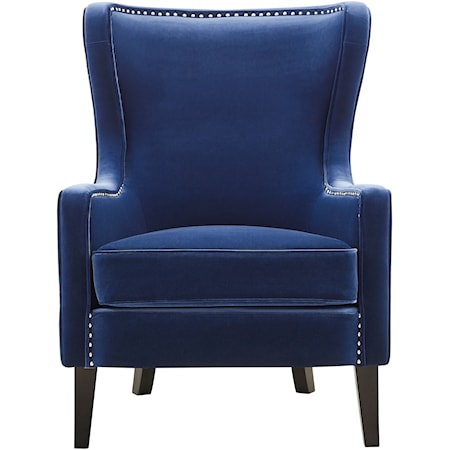 Velvet Accent Chair w/ Nailhead Trim