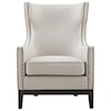 Steve Silver Roswell Linen Accent Chair with Brass Nailhead Trim