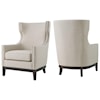 Prime Roswell Linen Accent Chair with Brass Nailhead Trim