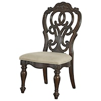 Traditional Side Chair with Cascading Medallion Back
