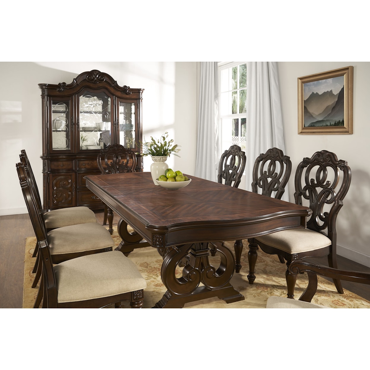 Steve Silver Royale Cathedral Veneer Dining Table