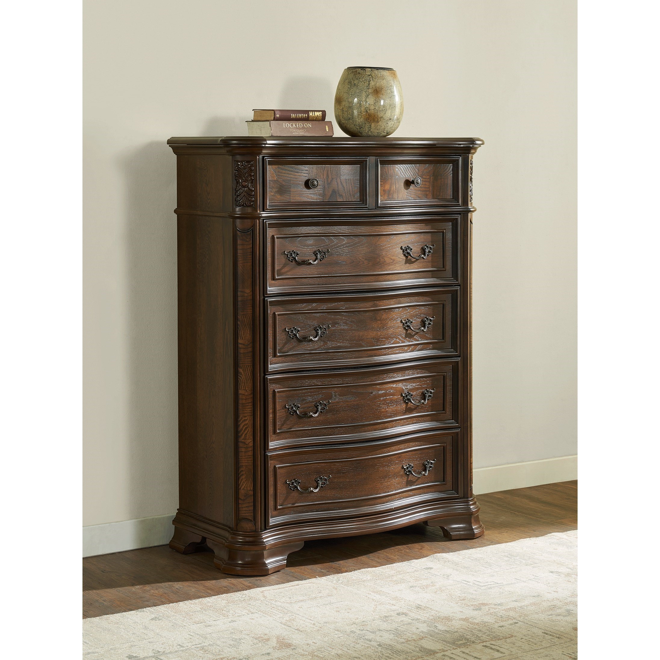 Steve Silver Royale RY900CT Lift Top Chest with Jewelry Storage Brown