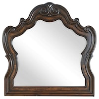 Traditional Dresser Mirror with Scroll Carvings