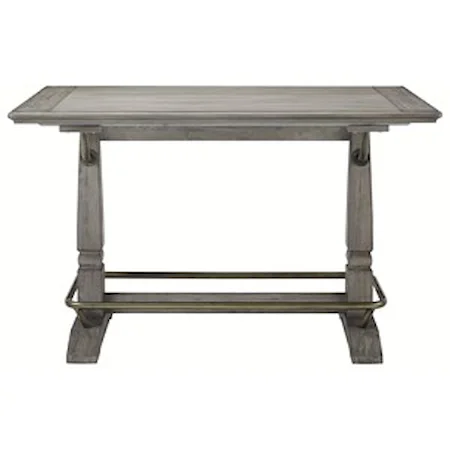Transitional Counter Height Table with Gallery Rails