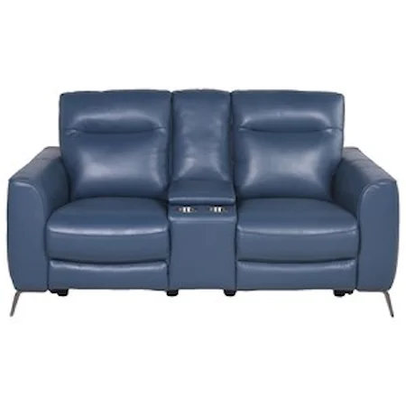 Contemporary Power Reclining Loveseat with Cup Holders