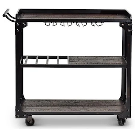 Rustic Industrial Style Cart w/ Casters