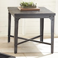 Square End Table with Iron Frame