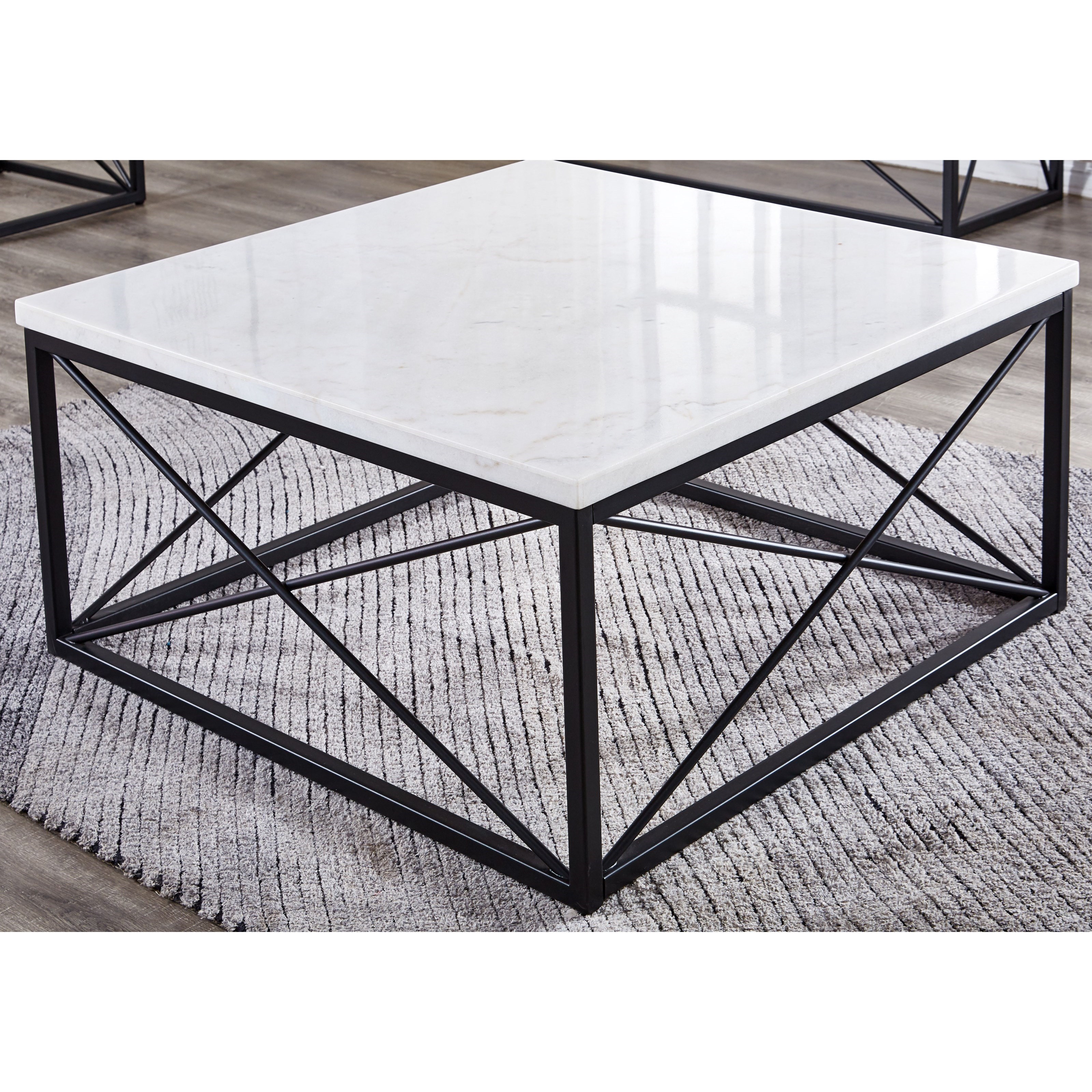 White Marble Top Square Cocktail Table