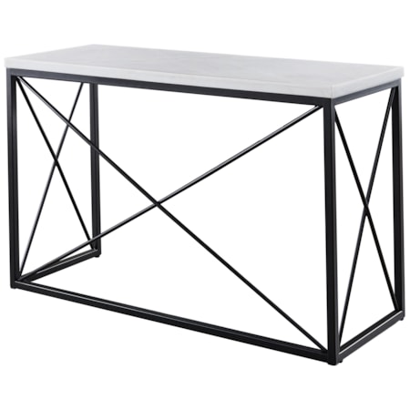 White Marble Top Rectangle Sofa Table