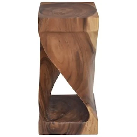 Contemporary Accent Side Table Made with Solid Acacia Wood