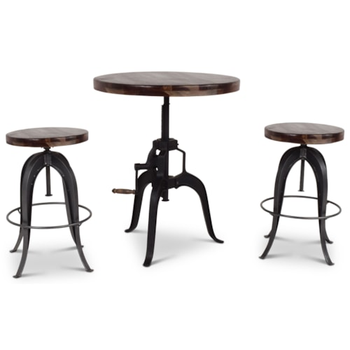 3 Pc Bar Table and Stool Set