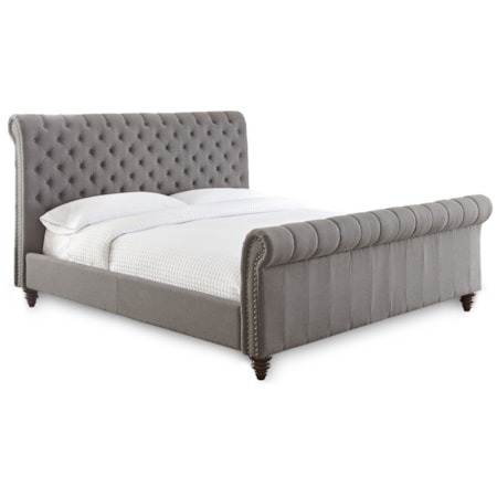 Queen Upholstered Sleigh Bed