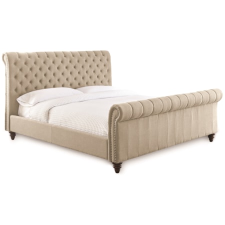 King Upholstered Sleigh Bed