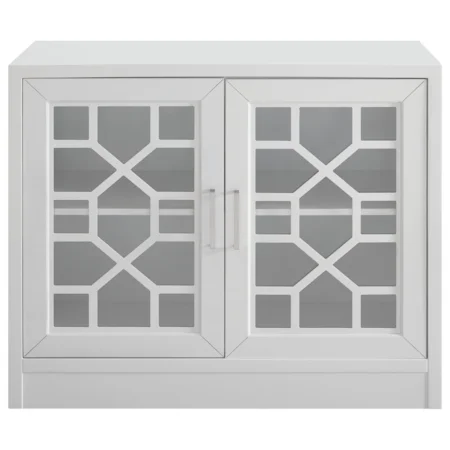 Asian-Inspired Accent Cabinet with Glass Doors