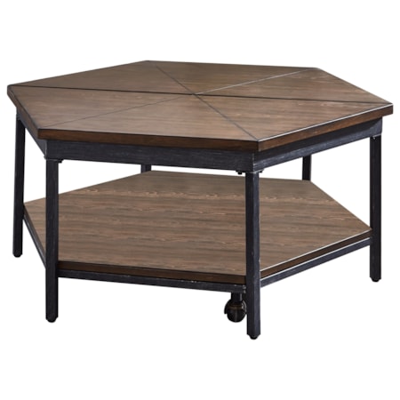 Hexagon LiftTop Cocktail Table w/Casters
