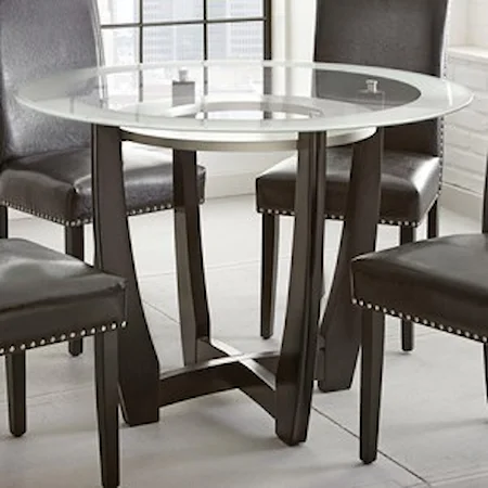 Contemporary 45" Round Glass Top Dining Table