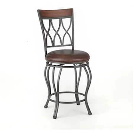 Swivel Counter Height Barstool with Full Back
