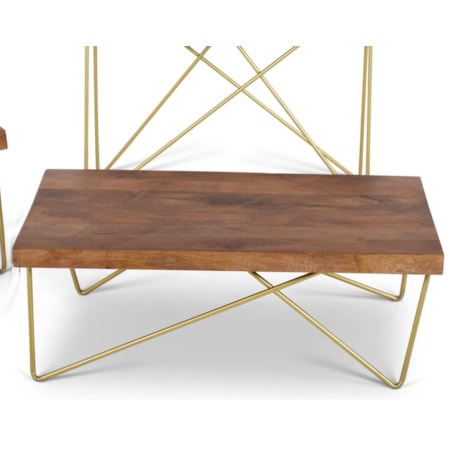 Brass Inlay Cocktail Table