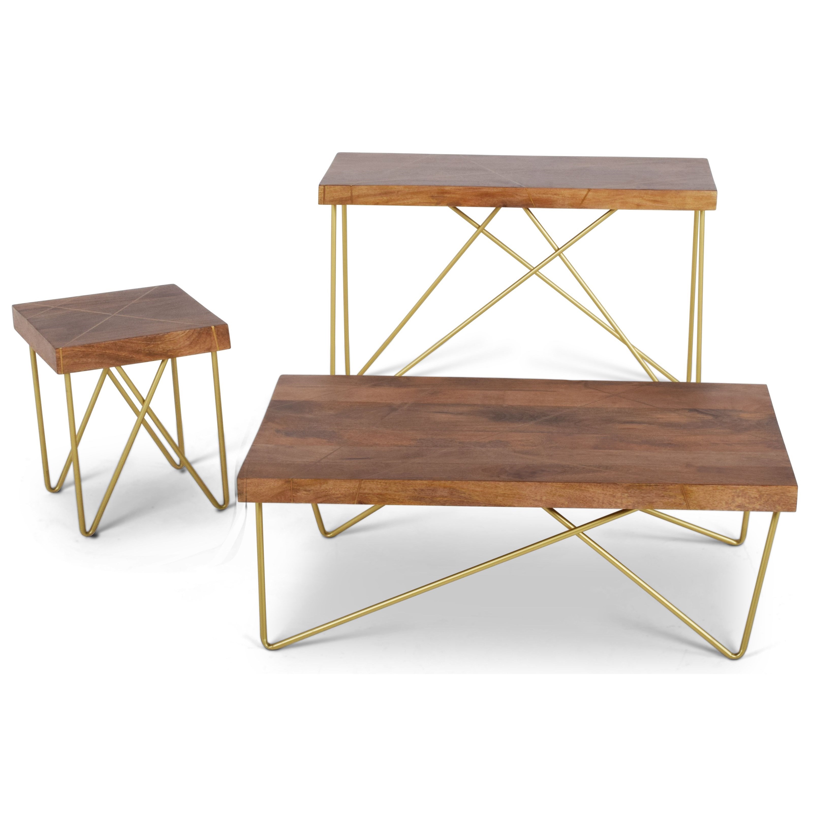 Brass Inlay End Table