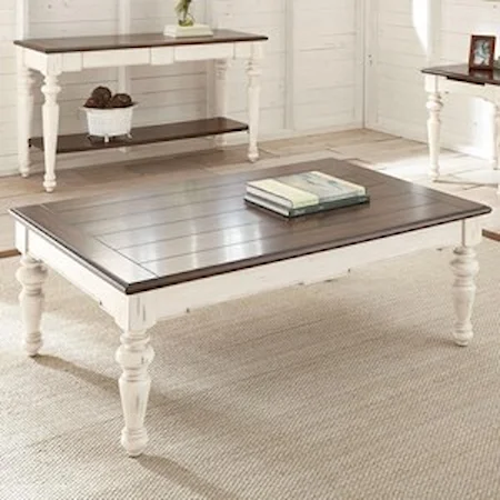 Cottage Cocktail Table with Two-Tone Finish