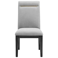 Contemporary Upholstered Side Chair with Gray Performance Fabric