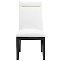 Contemporary Upholstered Side Chair with White Performance Fabric