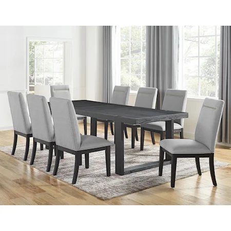 Contemporary 9-Piece Table and Chair Set