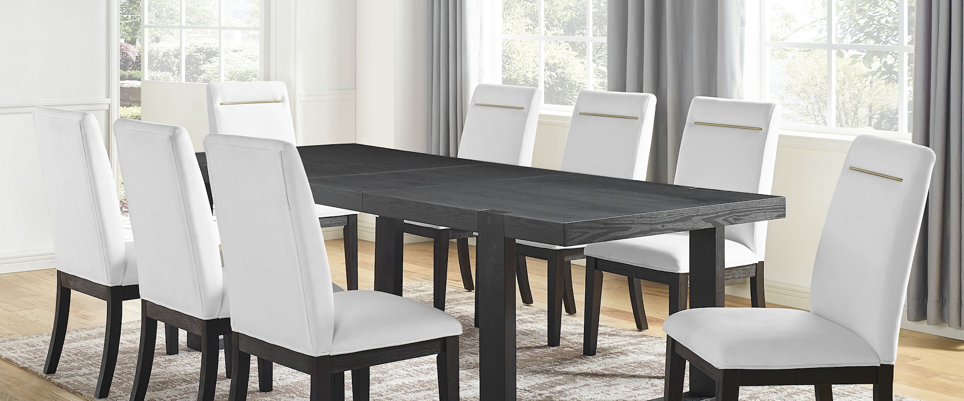 Contemporary 9-Piece Table and Chair Set