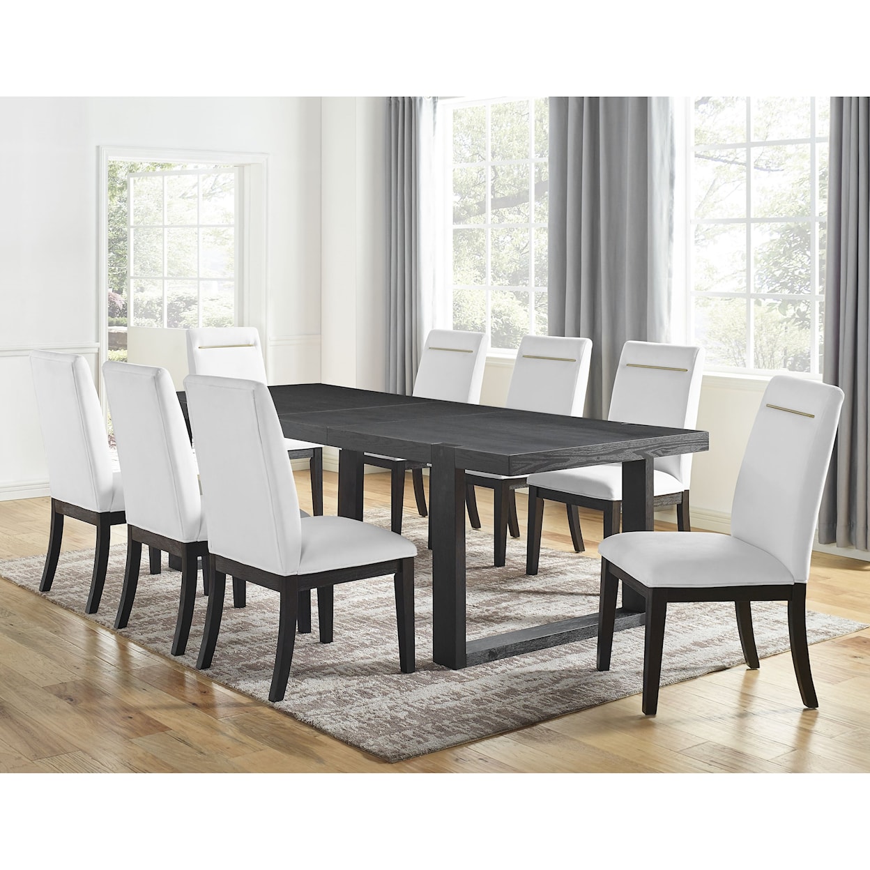 Steve Silver Yves 9-Piece Table and Chair Set