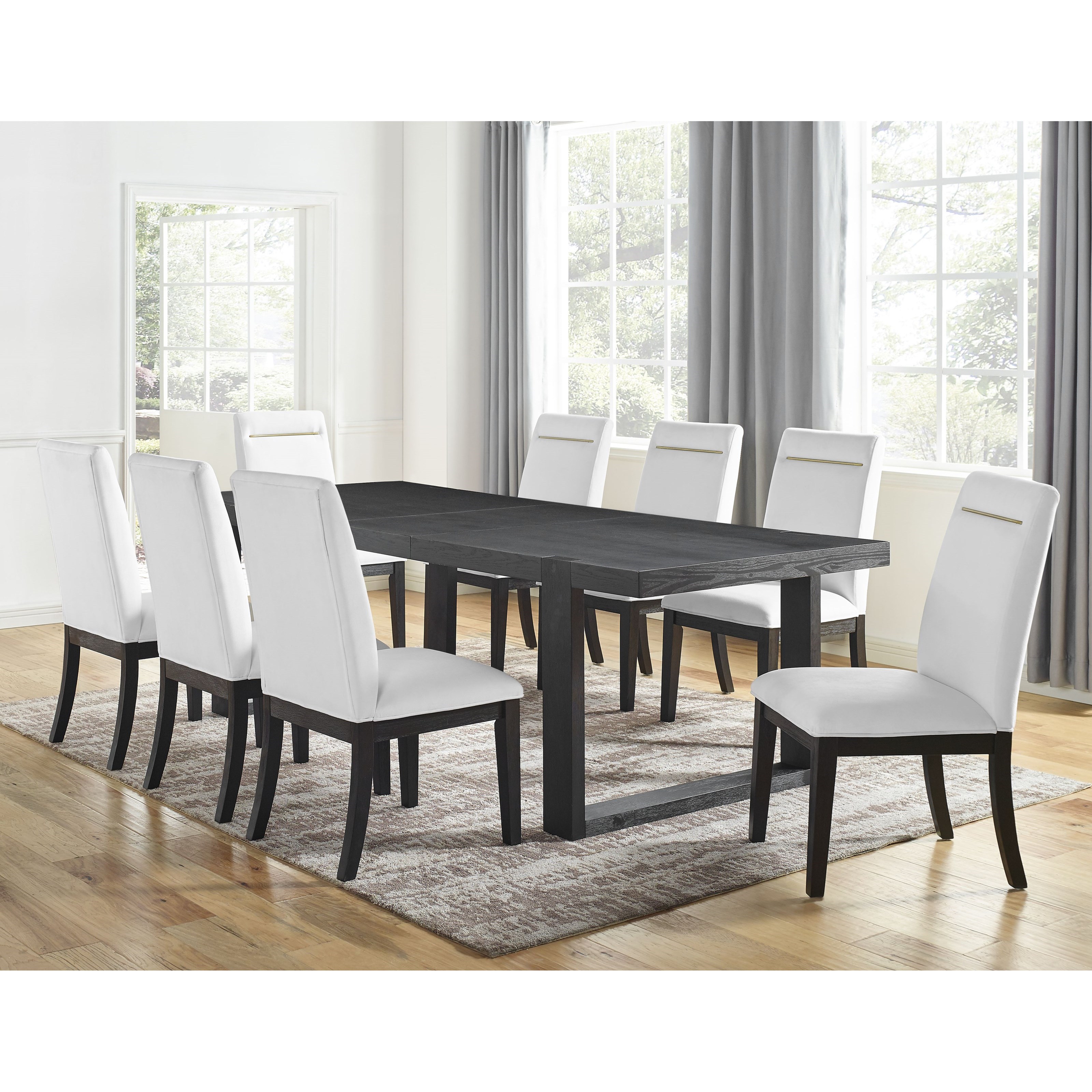 Contemporary 9-Piece Table and Chair Set