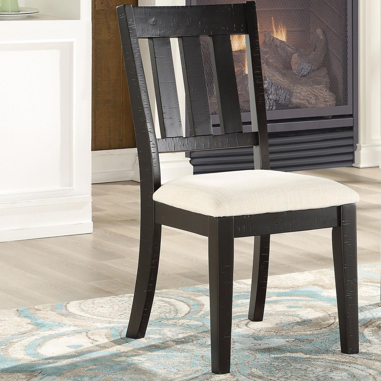 Steve Silver Zeke Transitional Schoolhouse Back Side Chair In Ocala