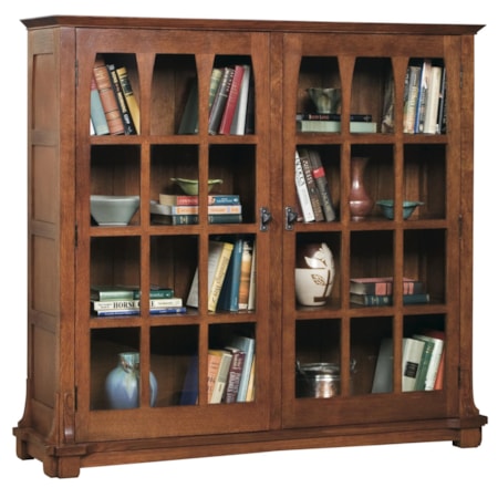 Gustav Commemorative 2 Door Bookcase with 4 Shelves