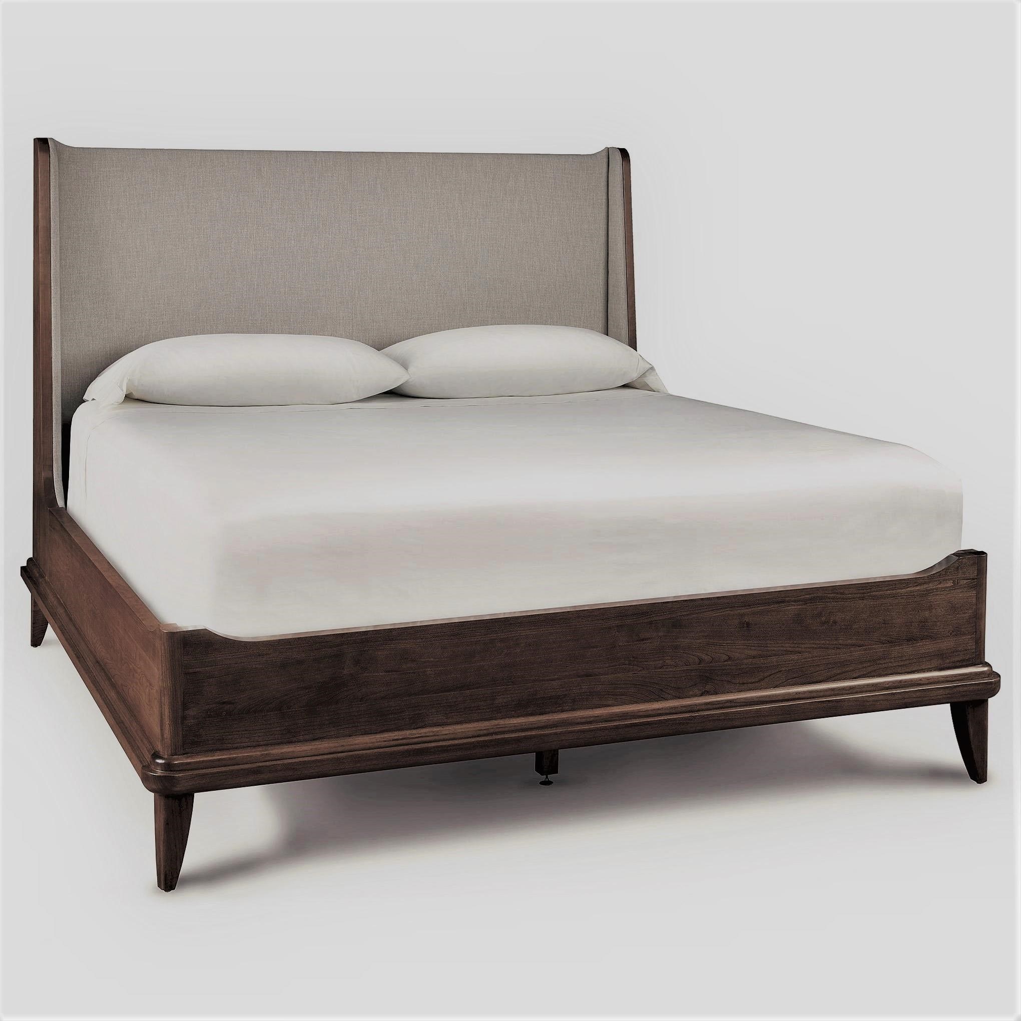 Stickley Walnut Grove Solid Wood Upholstered Bed Sprintz