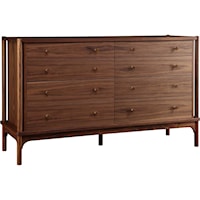 Mid-Century Modern 6-Drawer Solid Wood Dresser
