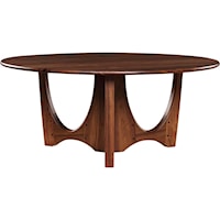 Mid-Century Modern Solid Wood Round Cocktail Table