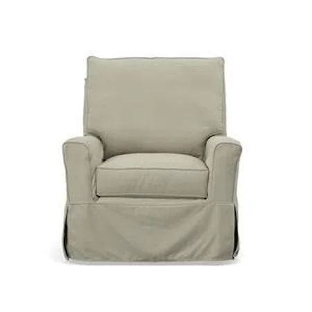 Casual Slipcovered Swivel Glider