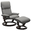 Stressless by Ekornes Admiral Medium Reclining Chair and Ottoman