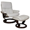 Stressless by Ekornes Admiral Medium Reclining Chair and Ottoman