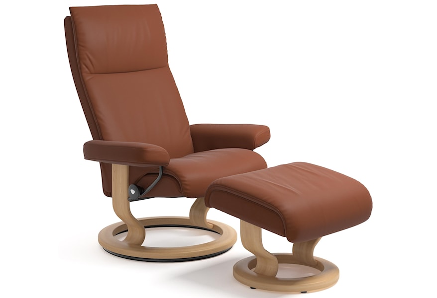 Stressless by Ekornes | Base Reclining - Chair Furniture Ottoman Aura Ottoman and Sprintz Recliner Classic Large with & Chair | Reclining