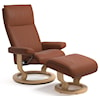 Stressless by Ekornes Aura Medium Reclining Chair and Ottoman