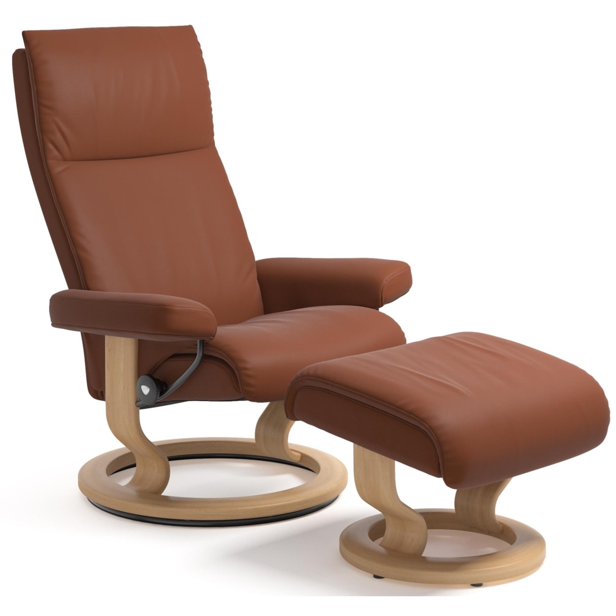 Stressless by Ekornes Aura Medium Reclining Chair and Ottoman