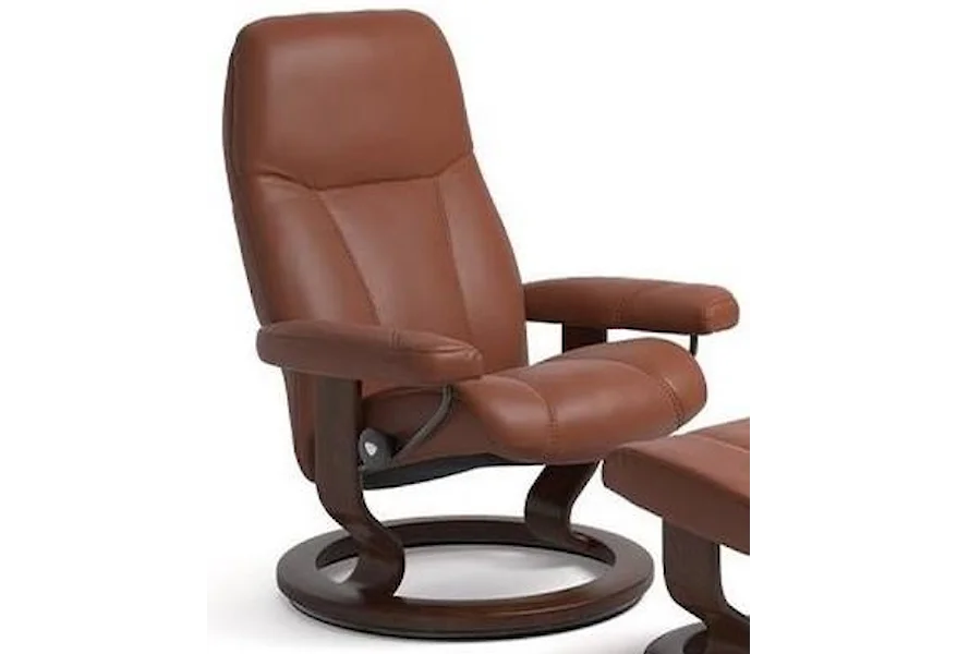 Consul Medium Reclining Chair with Classic Base by Stressless by Ekornes at Jordan's Home Furnishings