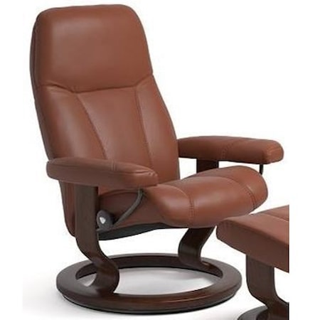 Small Reclining Chair with Classic Base