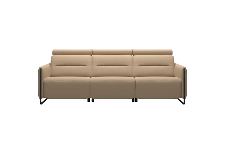 Emily Power 3-Seat Sofa with Steel Arms by Stressless by Ekornes at Malouf Furniture Co.