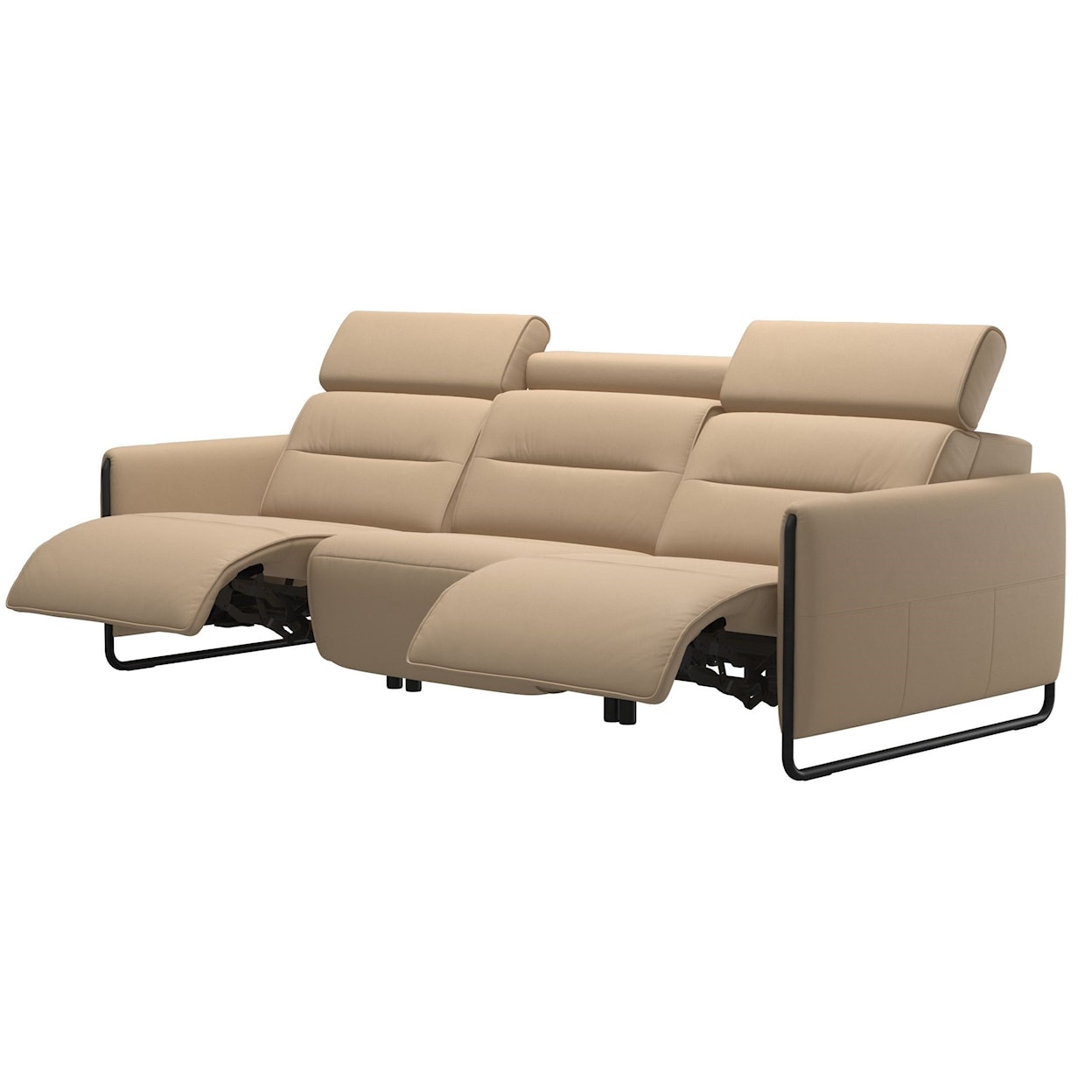 Stressless by Ekornes Emily Power 3-Seat Sofa with Steel Arms