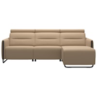 Power 2-Seat Sectional with Longseat and Steel Arms