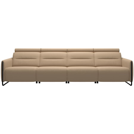 Power 4-Seat Sofa with Steel Arms