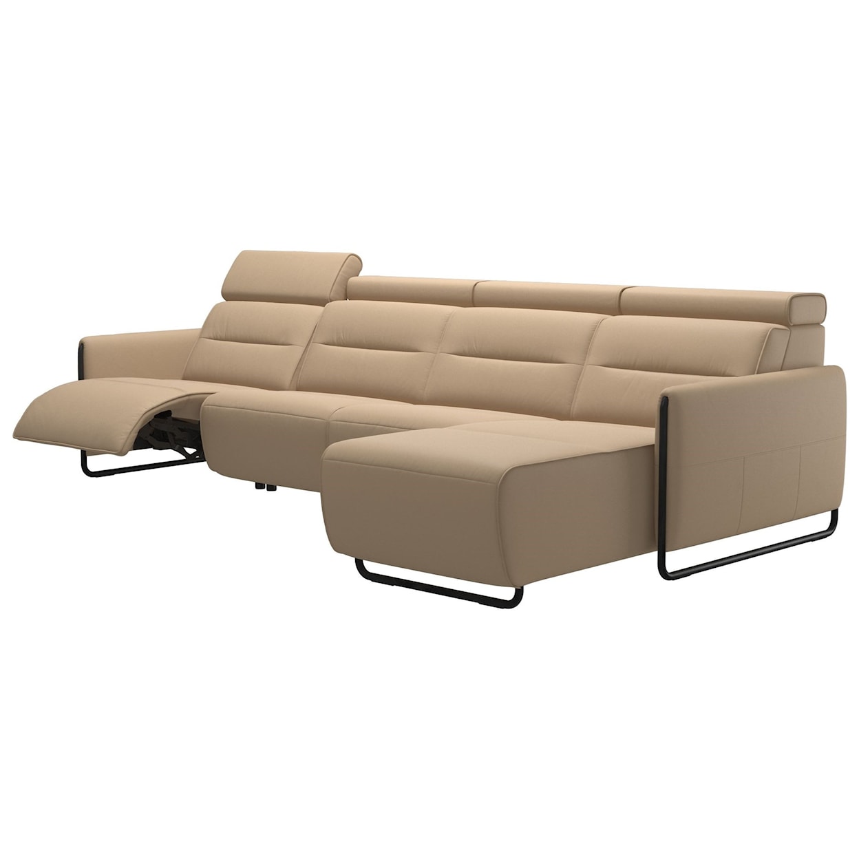 Stressless by Ekornes Emily Power 3-Seat Sectional with Longseat