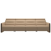 Power 4-Seat Sofa with Wood Arms